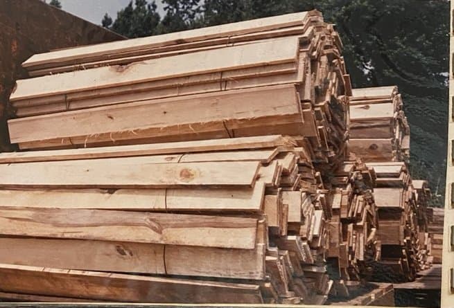 Bundles of milled lumber